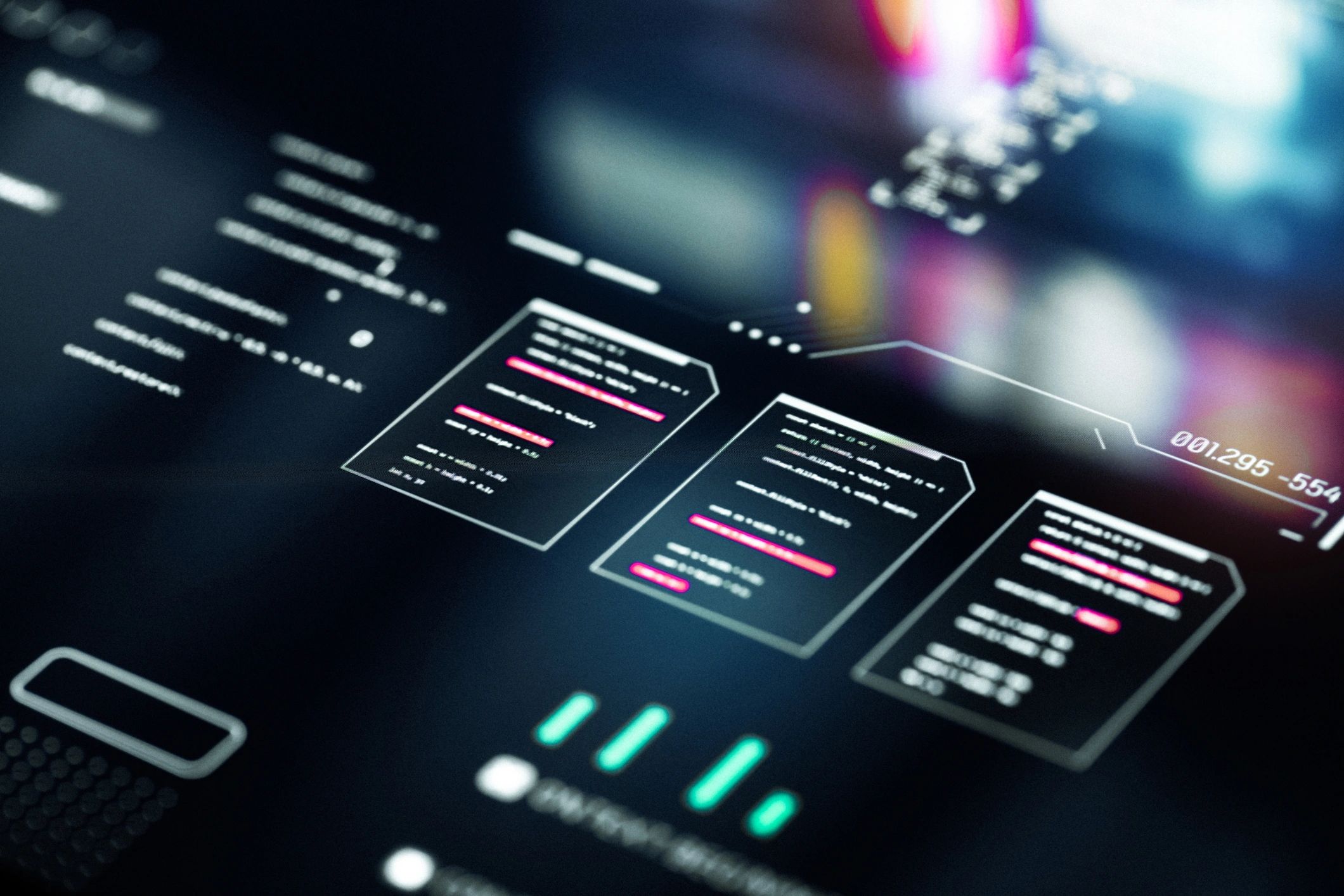Business technology dashboard and analytics interface