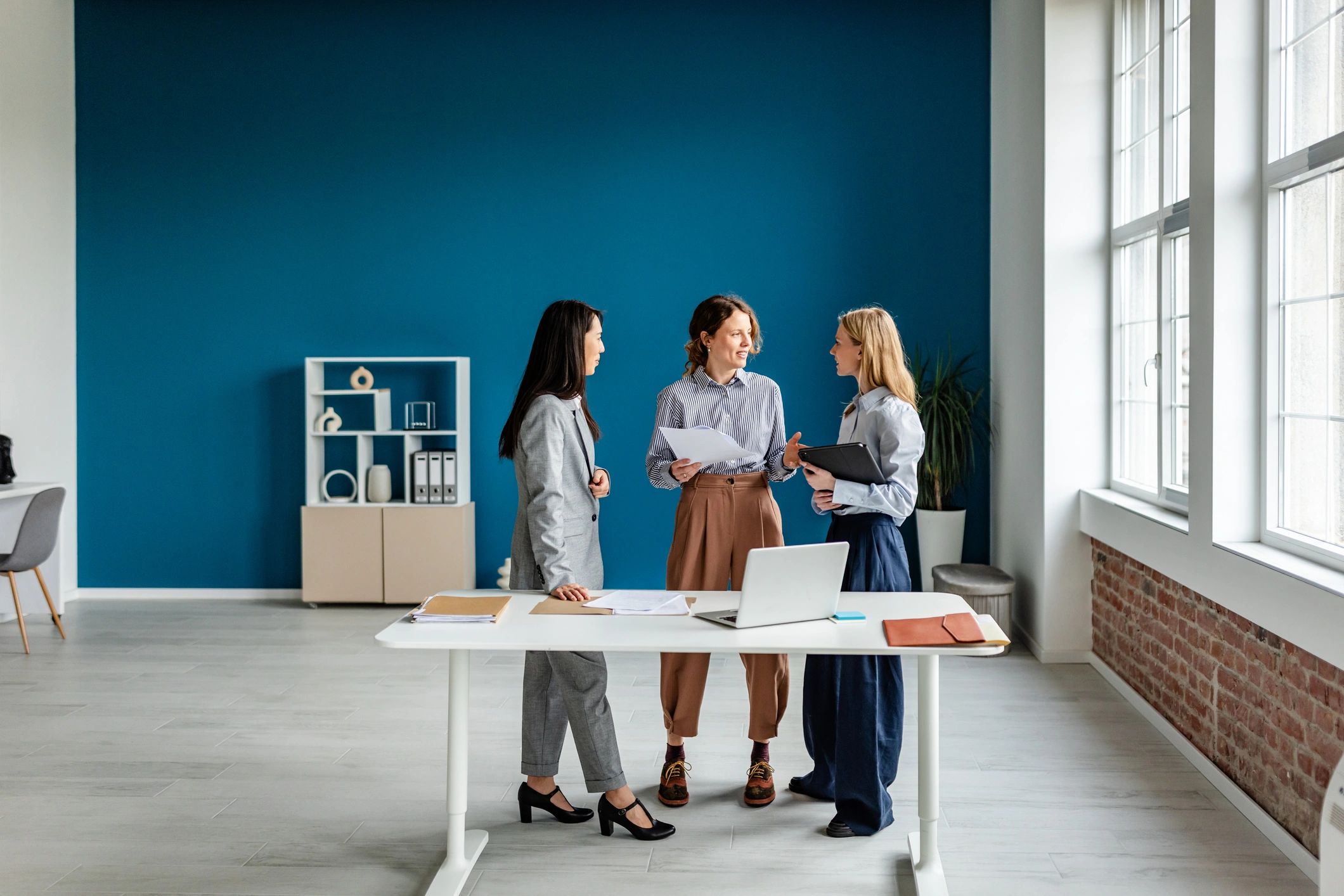 Enterprise strategy meeting in a modern office